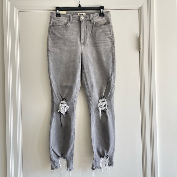 L’AGENCE High Line Skinny High Rise Jeans -Stone Grey Destruct Size 28-BRAND NEW - Picture 8 of 8